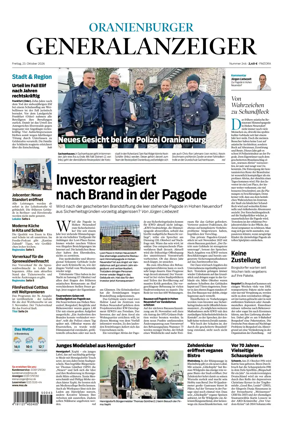 Cover of Oranienburger Generalanzeiger