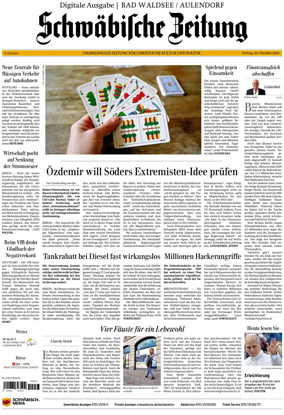 Cover of Schwabische Zeitung (Bad Waldsee / Aulendorf)