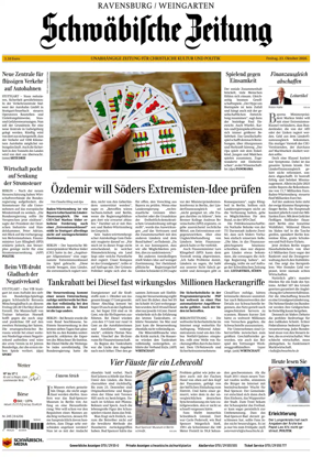 Cover of Schwabische Zeitung (Ravensburg / Weingarten)