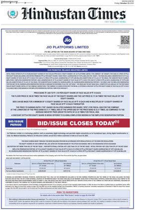 Cover of Hindustan Times (Delhi)