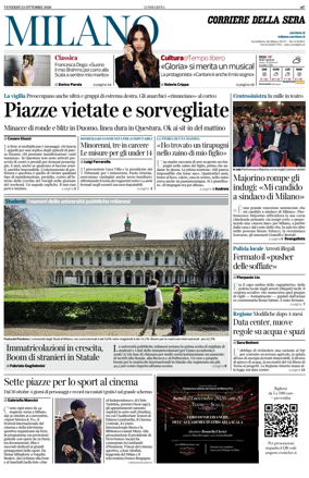 Cover of Corriere della Sera (Milano)