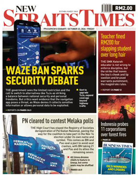 Cover of New Straits Times