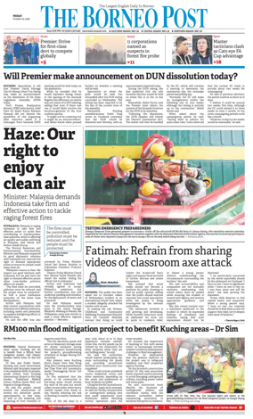 Cover of The Borneo Post (Sarawak)
