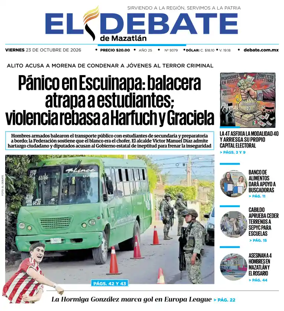 Cover of El Debate de Mazatlan