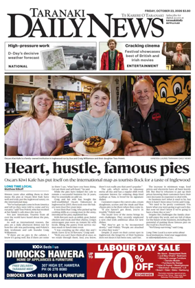 Cover of Taranaki Daily News
