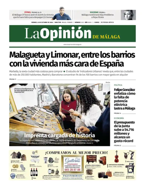 Cover of La Opinion de Malaga