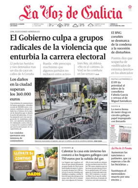 Cover of La Voz de Galicia (A Coruna)