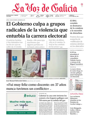Cover of La Voz de Galicia (Deza)