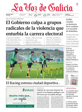 Cover of La Voz de Galicia (Ferrol)