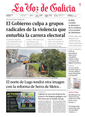 Cover of La Voz de Galicia (Lugo)