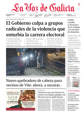 Cover of La Voz de Galicia (Santiago)