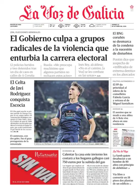 Cover of La Voz de Galicia (Vigo)