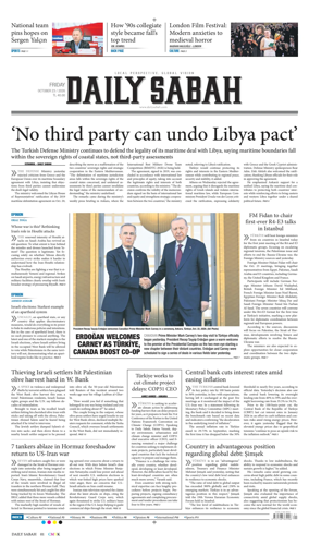 Cover of Daily Sabah (Turkey)