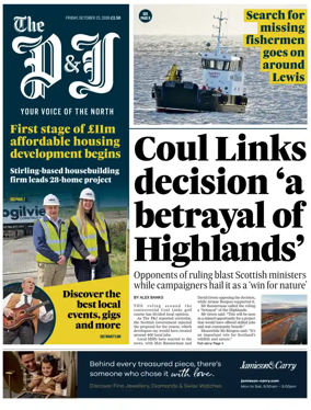 Cover of The Press and Journal (Inverness Highlands and Islands)