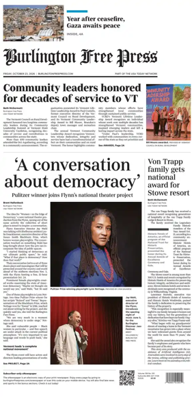 Cover of Burlington Free Press