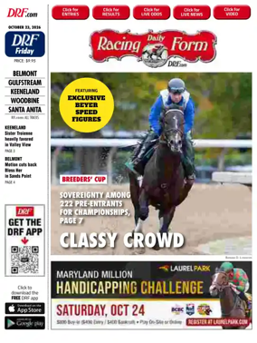 Cover of Daily Racing Form National Digital Edition