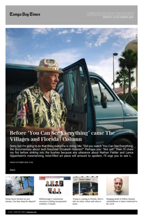 Cover of Tampa Bay Times TFP