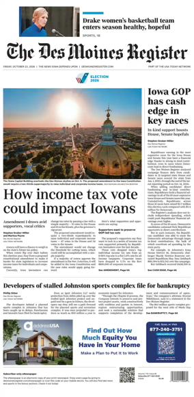Cover of The Des Moines Register