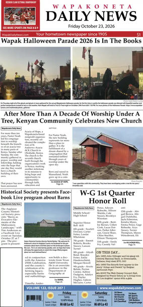 Cover of Wapakoneta Daily News