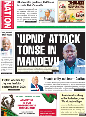 Cover of Daily Nation Newspaper