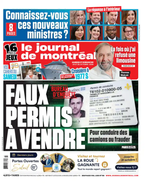 Cover of Le Journal de Montreal