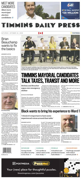 Cover of The Daily Press (Timmins)