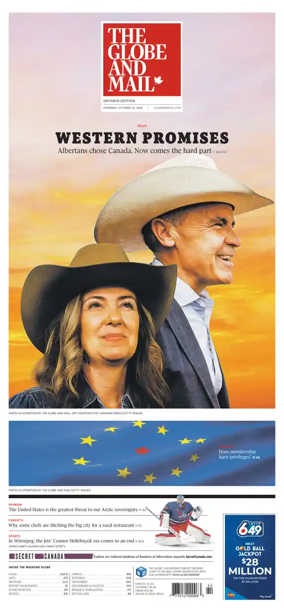 Cover of The Globe and Mail (Ontario Edition)