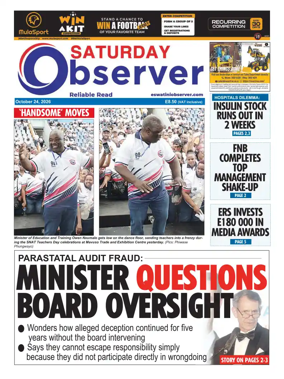 Cover of Saturday Observer (Eswatini)