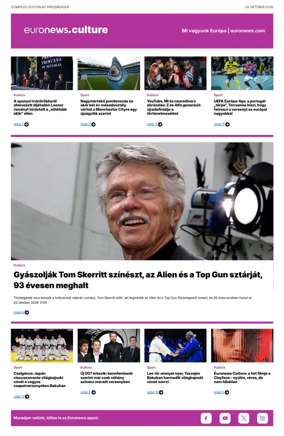 Cover of Euronews Culture and Sport (Hungarian)