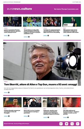 Cover of Euronews Culture and Sport (Italian)