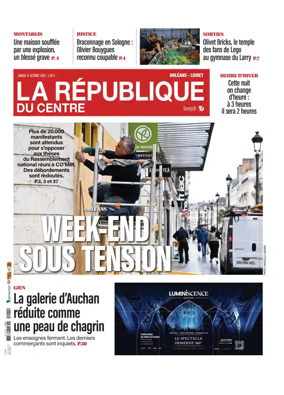 Cover of La Republique du Centre (Orleans - Loiret))