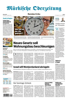Cover of Markische Oderzeitung Eberswalde