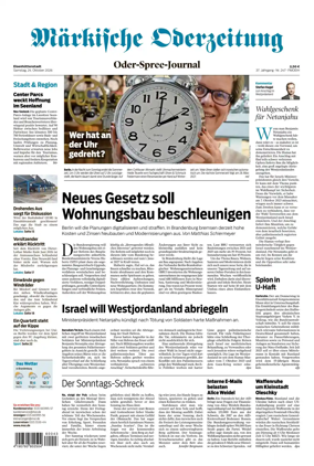 Cover of Markische Oderzeitung Eisenhuttenstadt
