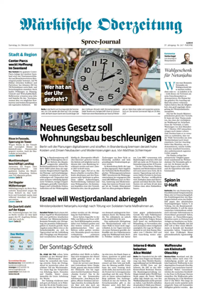 Cover of Markische Oderzeitung Spree-Journal