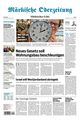 Cover of Markische Oderzeitung Strausberg