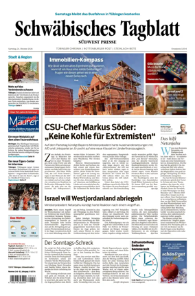 Cover of Schwabisches Tagblatt - Tubinger Chronik