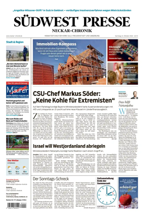 Cover of SUDWEST PRESSE - Neckar-Chronik