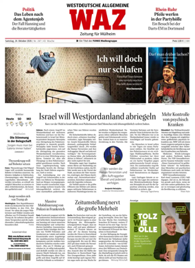 Cover of Westdeutsche Allgemeine Zeitung (Mulheim an der Ruhr)