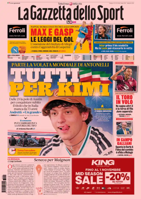 Cover of La Gazzetta dello Sport