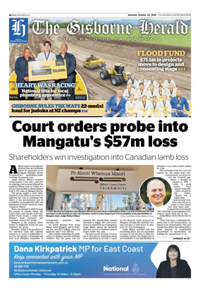Cover of The Gisborne Herald (Saturday edition)