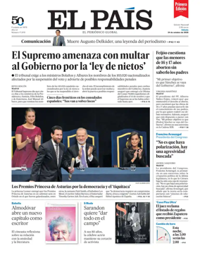Cover of EL PAIS primera edicion