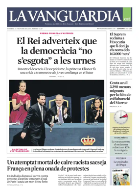 Cover of La Vanguardia (Catala)
