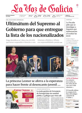 Cover of La Voz de Galicia (Barbanza)