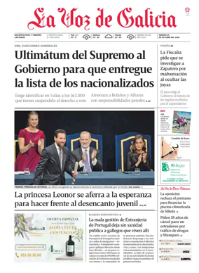 Cover of La Voz de Galicia (Deza)