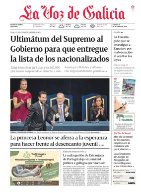 Cover of La Voz de Galicia (Ferrol)