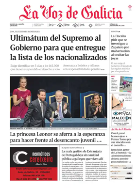 Cover of La Voz de Galicia (Viveiro)