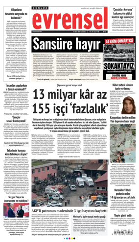 Cover of Evrensel Gazetesi