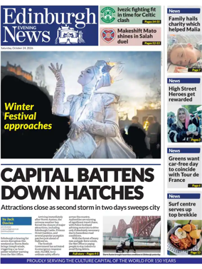 Cover of Edinburgh Evening News