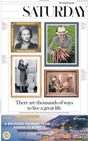 Cover of The Daily Telegraph – Saturday Supplement