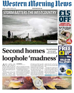 Cover of Western Morning News (Saturday)